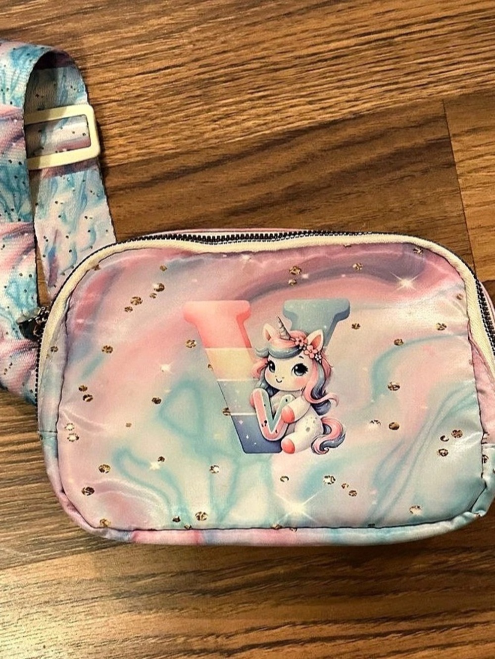 Unicorn Print Mini Bag in Pink & Blue